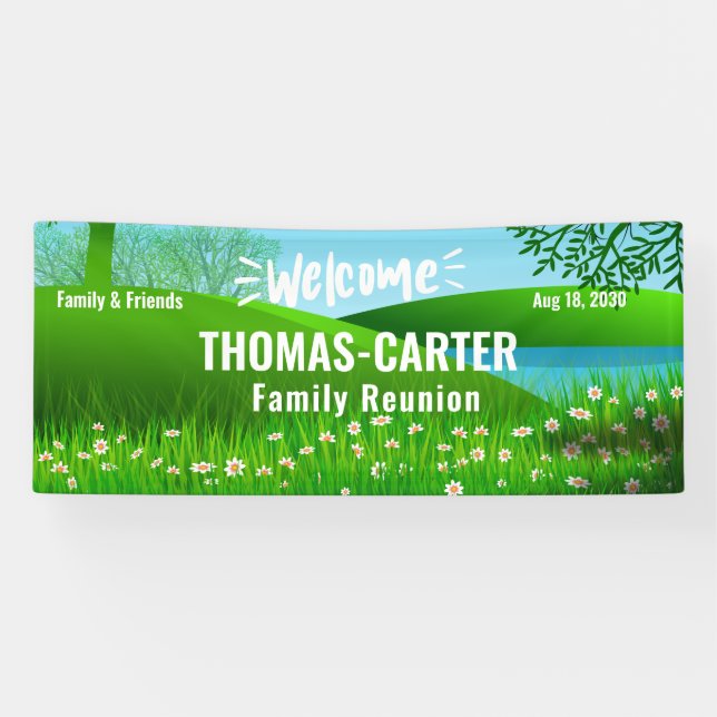 Family Reunion Nature Scene Lake Banner (Horizontal)