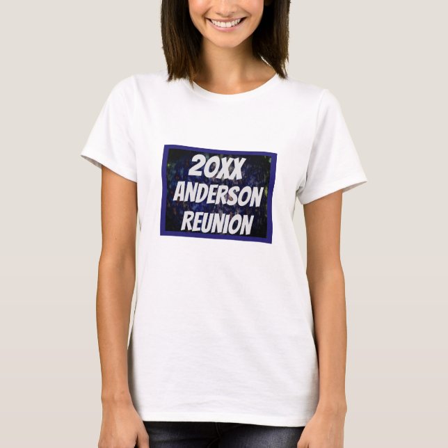 Family Reunion Navy Blue Abstract Keepsake T-Shirt (Front)