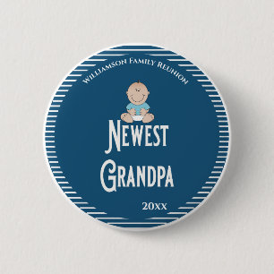 Family Reunion Newest Grandpa It's A Boy! 6 Cm Round Badge