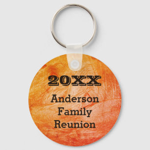 Family Reunion Orange Abstract Autumn Gathering Key Ring