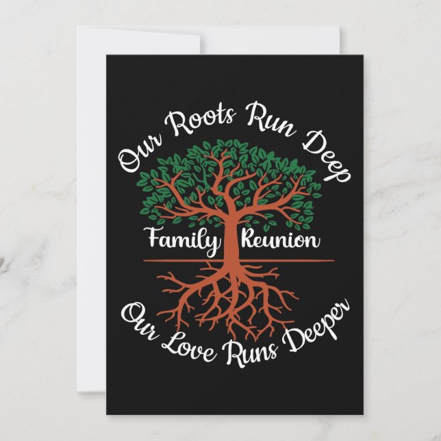 Family Reunion Our Roots Run Deep Tree Holiday Card (Front)