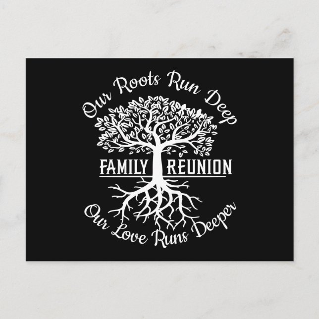 Family Reunion Our Roots Run Deep Tree Postcard (Front)