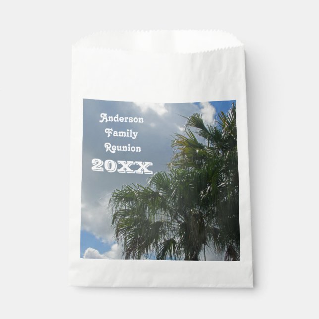 Family Reunion Palm Trees Tropical Island Vacation Favour Bags (Front)