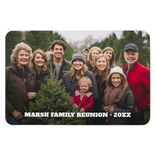 Family Reunion Panoramic Photo with Type Magnet