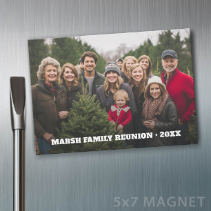 Family Reunion Panoramic Photo with Type Magnet