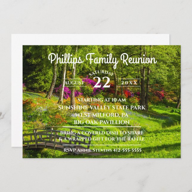 Family Reunion Park Invitation (Front/Back)