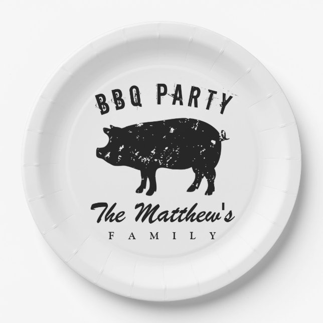 Family reunion party custom paper dinner plates (Front)