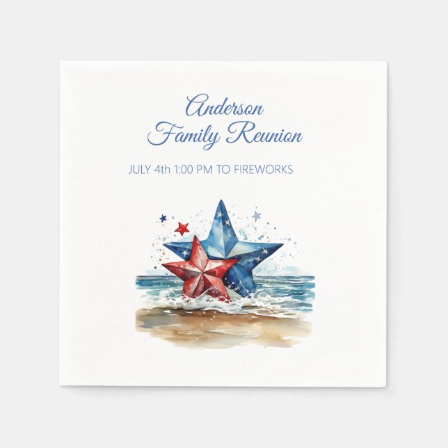 Family Reunion Party Invitation Napkin (Front)