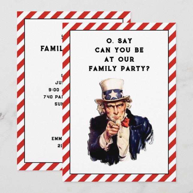 Family Reunion Party Invitations (Front/Back)