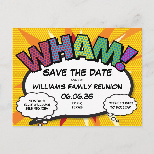 Family Reunion Party Save the Date Modern Fun  Announcement Postcard (Front)