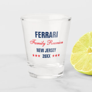 Family Reunion Personalised Typography Keepsake Shot Glass