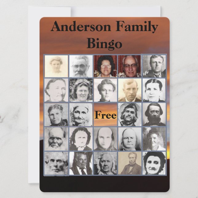 Family Reunion Photo Bingo Sunset Photo (Front)