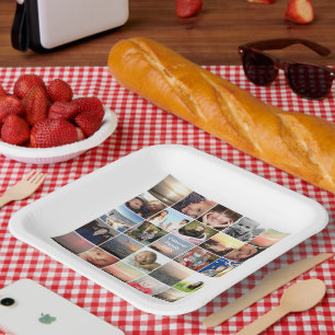 Family Reunion Photo Collage Keepsake Paper Plate