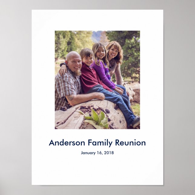 Family Reunion photo custom Sign In Party Board (Front)