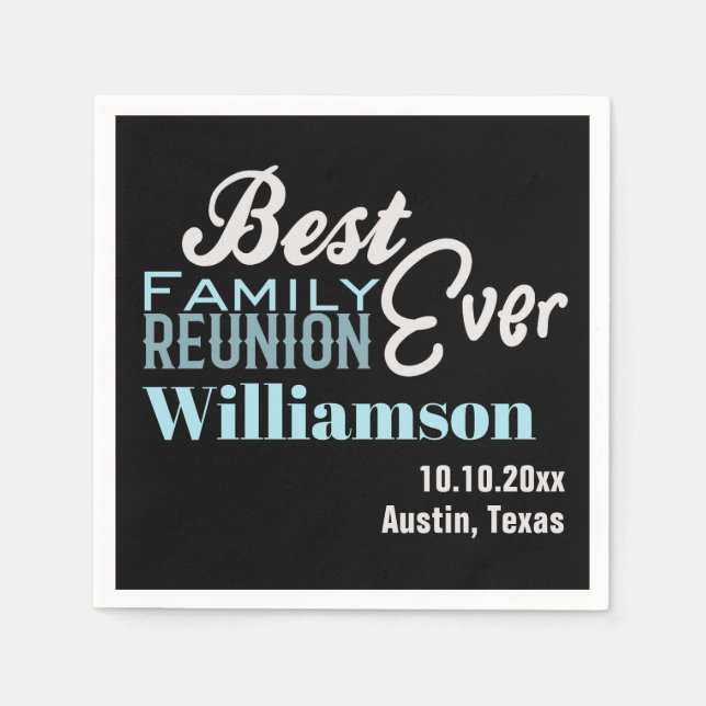 Family Reunion Picnic Party Gathering Napkin (Front)