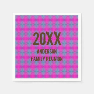 Family Reunion Picnic Retro Hippie Neon Tie Dye Napkin