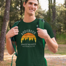 Family Reunion Pine Trees Sunset Green