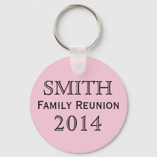 Family Reunion Pink Background Key Ring