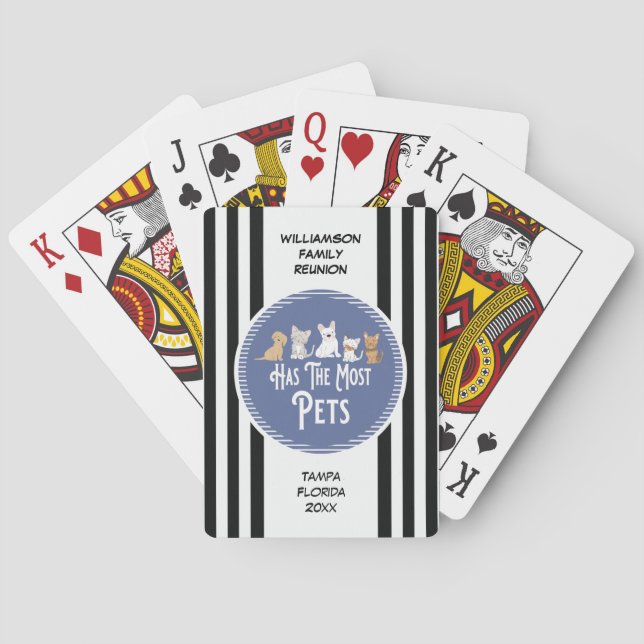 Family Reunion Prize Award Most Pets Playing Cards (Back)