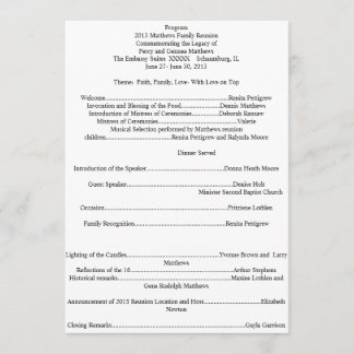 Family Reunion Program Programme