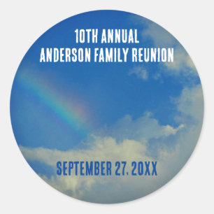 Family Reunion Rainbow Colourful Summer Picinic Classic Round Sticker