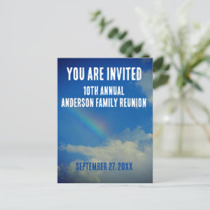 Family Reunion Rainbow Colourful You Are Invited Postcard