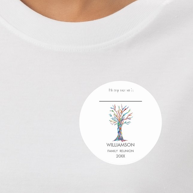 Family Reunion Rainbow Family Tree Name Tag (Creator Uploaded)
