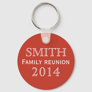 Family Reunion Red Background Key Ring