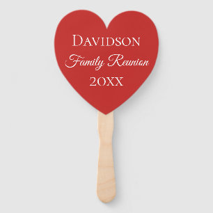 Family Reunion Red Heart Hand Fan