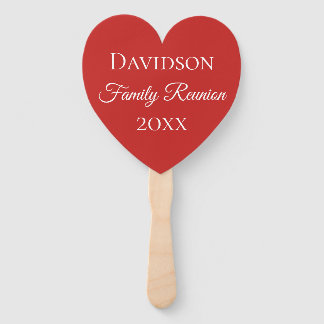 Family Reunion Red Heart Hand Fan