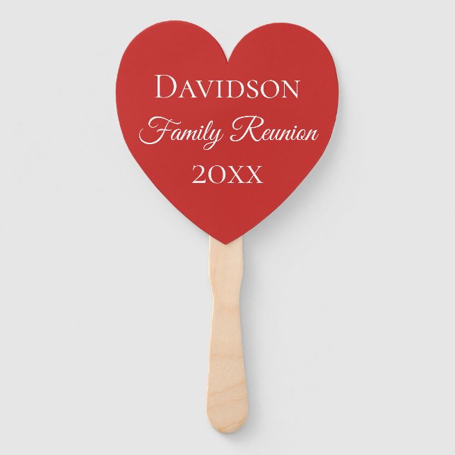 Family Reunion Red Heart Hand Fan (Front)