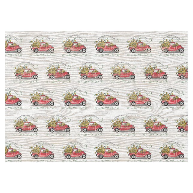 Family Reunion Red Vintage Truck Yellow Sunflowers Tablecloth (Front (Horizontal))