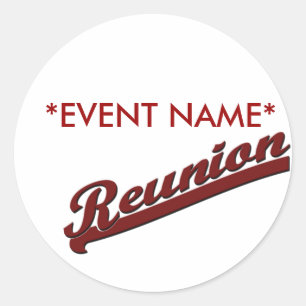 FAMILY REUNION  REUNION BANNER TEXT CLASSIC ROUND STICKER
