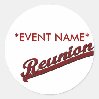FAMILY REUNION  REUNION BANNER TEXT CLASSIC ROUND STICKER