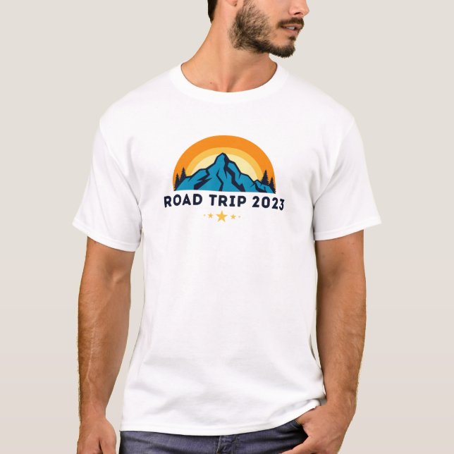 Family Reunion Road Trip 2023 Mountain Sunset T-Shirt (Front)