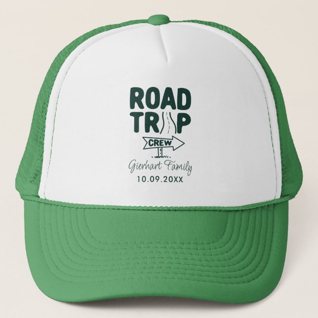 Family Reunion Road Trip Script Typography Custom Trucker Hat (Front)