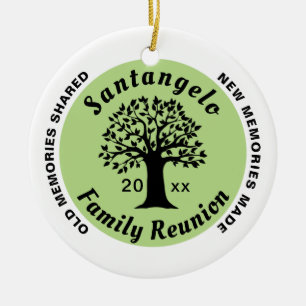 Family Reunion Round Christmas Souvenir Gift Ceramic Tree Decoration