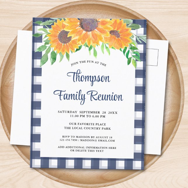 Family Reunion Rustic Floral Invitation Postcard (Creator Uploaded)