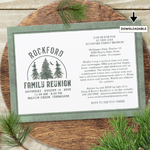 Family Reunion Rustic Forest Trees Invitation