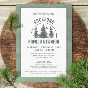Family Reunion Rustic Forest Trees Invitation
