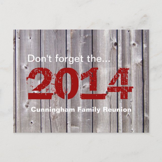 Family Reunion Rustic Invitation Postcard (Front)