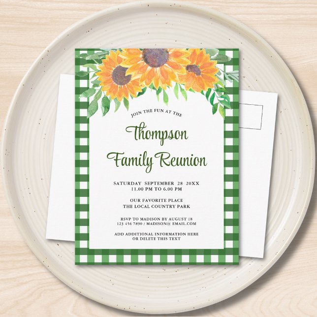 Family Reunion Rustic Invitation Postcard (Creator Uploaded)