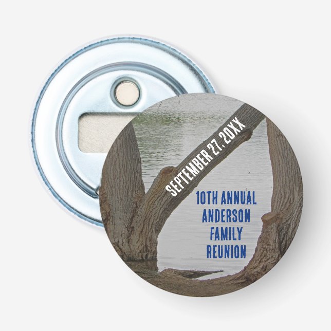 Family Reunion Rustic Lakehouse Annual Vacation Bottle Opener (Front)