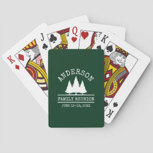 Family Reunion Rustic Pine Trees Green Playing Cards