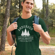 Family Reunion Rustic Pine Trees Green