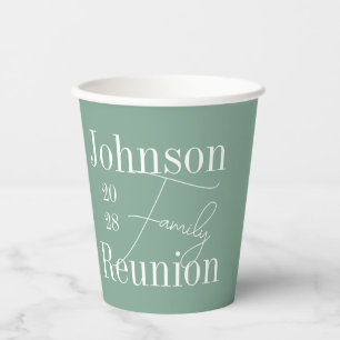 Family Reunion Sage Green Party Paper Cups