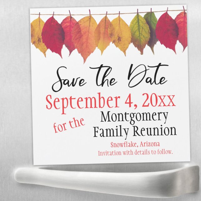 Family Reunion Save The Date Autumn Colour Leaves (Creator Uploaded)