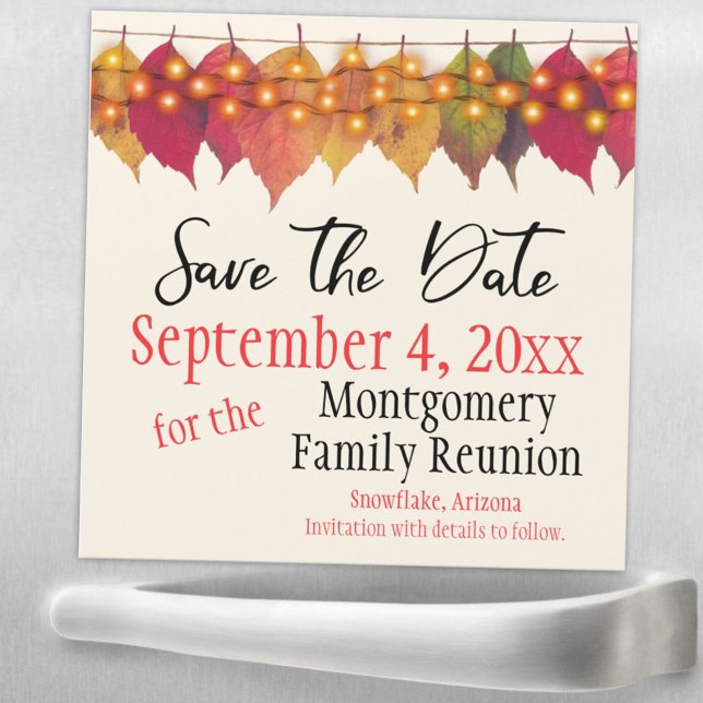 Family Reunion Save The Date Autumn Leaves Magnet (Creator Uploaded)