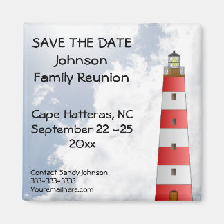 Family Reunion Save The Date Beach Lighthouse Fun Magnet