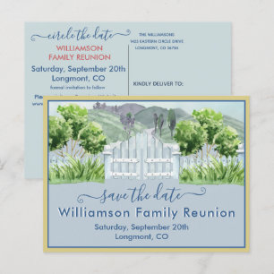Family Reunion Save the Date Countryside QR Code  Announcement Postcard